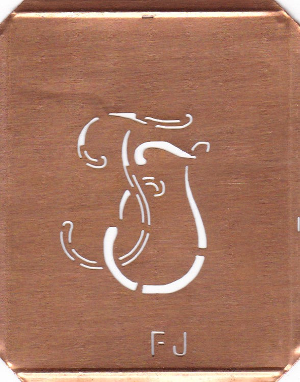 FJ - 90 Jahre alte Stickschablone für hübsche Handarbeits Monogramme