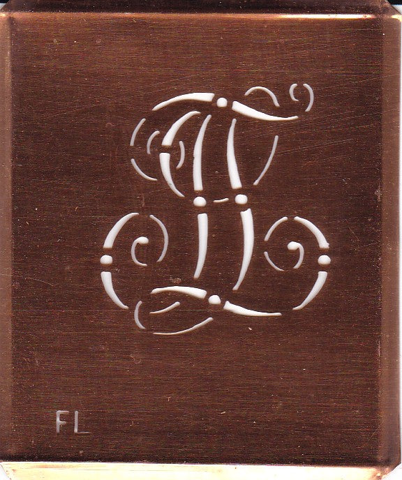 FL - Alte verschlungene Monogramm Stick Schablone