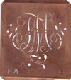 FM - Alte Schablone aus Kupferblech mit klassischem verschlungenem Monogramm 