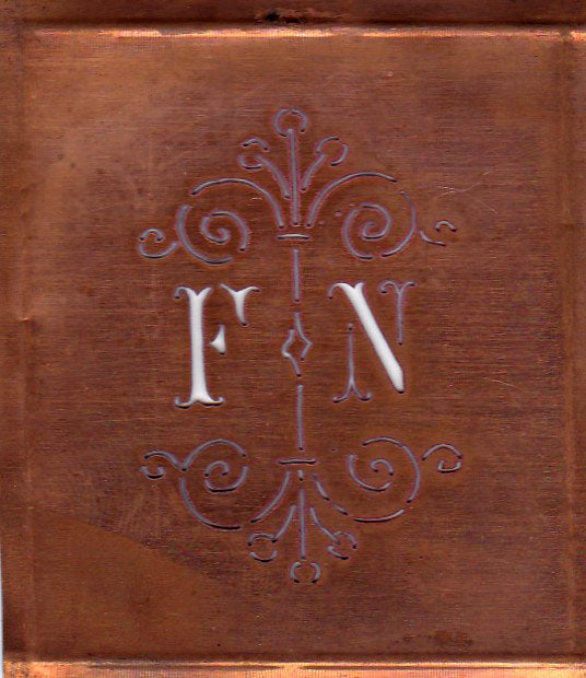 FN - Besonders hübsche alte Monogrammschablone