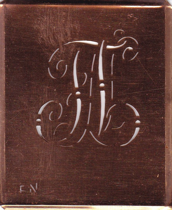 FN - Alte verschlungene Monogramm Stick Schablone