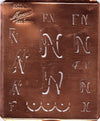 www.knopfparadies.de - FN - Antike Stickschablone aus Kupferblech