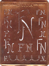 FN - Hübsche alte Monogrammschablone