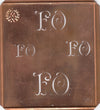 FO - Alte Kupferschablone mit 4 Monogrammen