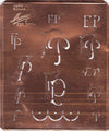 www.knopfparadies.de - FP - Antike Stickschablone aus Kupferblech