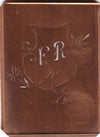FR - Seltene Stickvorlage - Uralte Wäscheschablone mit Wappen - Medaillon