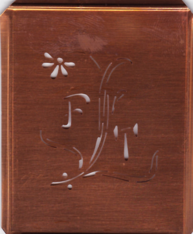 FT - Hübsche, verspielte Monogramm Schablone Blumenumrandung