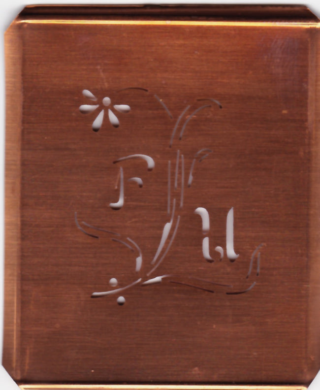 FU - Hübsche, verspielte Monogramm Schablone Blumenumrandung