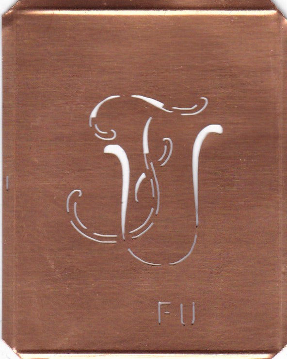 FU - 90 Jahre alte Stickschablone für hübsche Handarbeits Monogramme