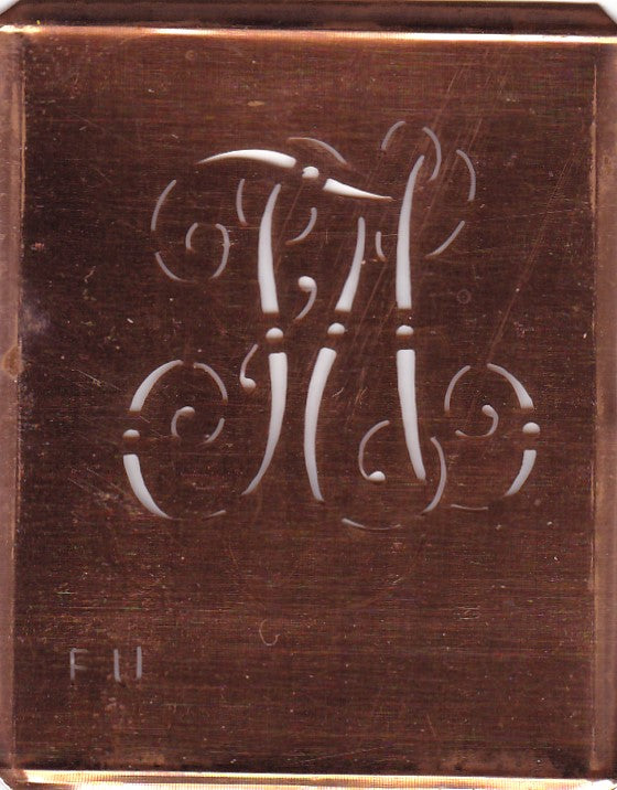 FU - Alte verschlungene Monogramm Stick Schablone