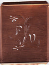 FV - Hübsche, verspielte Monogramm Schablone Blumenumrandung
