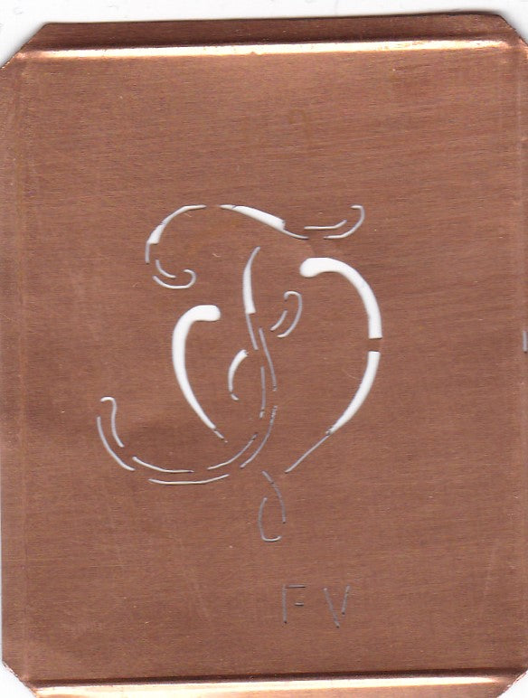 FV - 90 Jahre alte Stickschablone für hübsche Handarbeits Monogramme