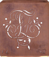 FZ - Alte Schablone aus Kupferblech mit klassischem verschlungenem Monogramm 