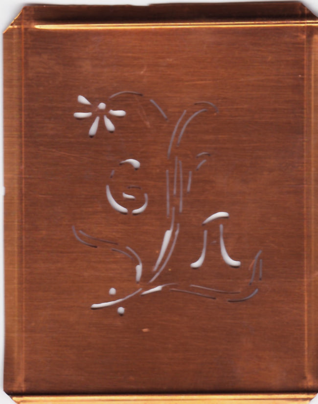 GA - Hübsche, verspielte Monogramm Schablone Blumenumrandung