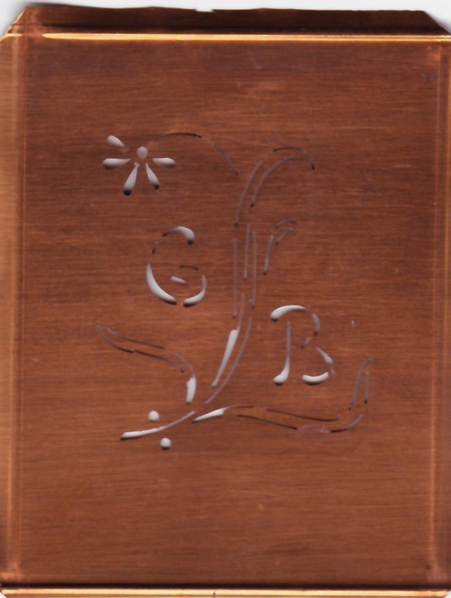GB - Hübsche, verspielte Monogramm Schablone Blumenumrandung