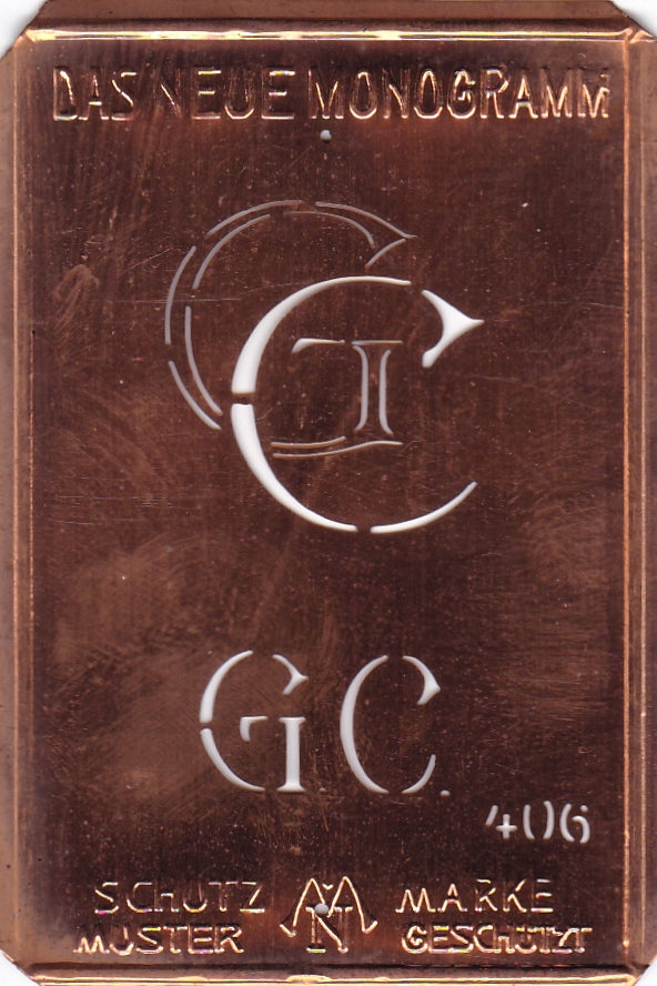 GC - Alte Jugendstil Monogrammschablone