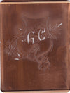 GC - Seltene Stickvorlage - Uralte Wäscheschablone mit Wappen - Medaillon