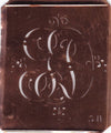 GD - Antiquität aus Kupferblech zum Sticken von Monogrammen und mehr