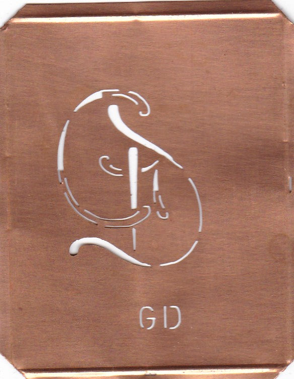 GD - 90 Jahre alte Stickschablone für hübsche Handarbeits Monogramme