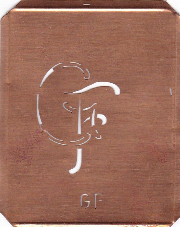 GF - 90 Jahre alte Stickschablone für hübsche Handarbeits Monogramme