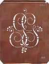 GG - Alte Monogramm Schablone mit Schnörkeln