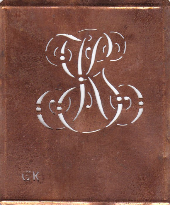 GK - Alte verschlungene Monogramm Stick Schablone