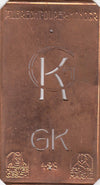 GK - Kleine Monogramm-Schablone in Jugendstil-Schrift