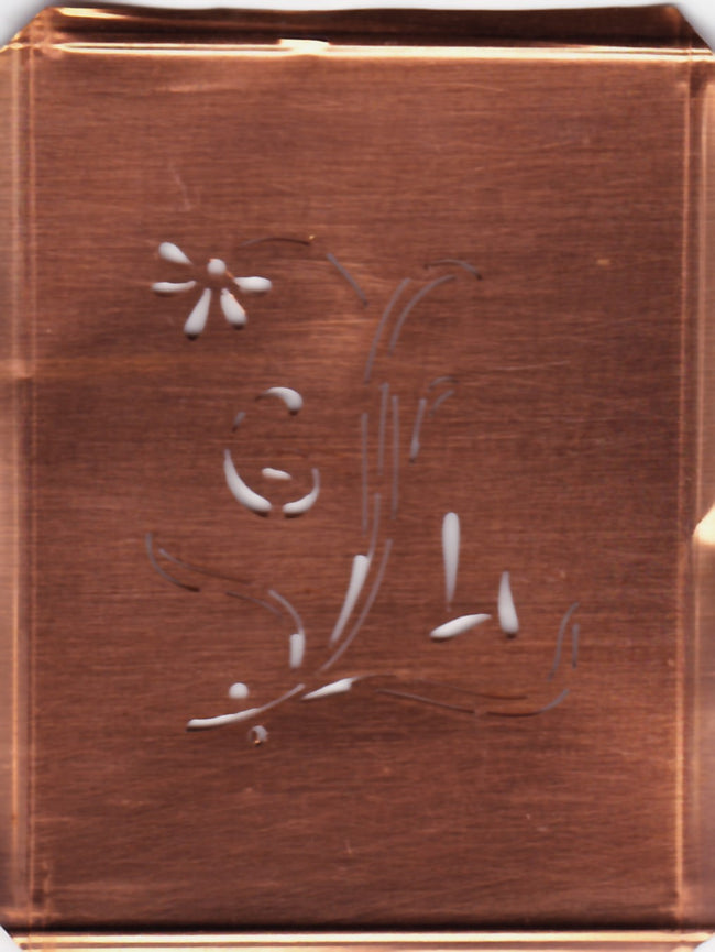 GL - Hübsche, verspielte Monogramm Schablone Blumenumrandung