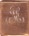 GM - Hübsche alte Kupfer Schablone mit 3 Monogramm-Ausführungen