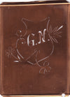 GN - Seltene Stickvorlage - Uralte Wäscheschablone mit Wappen - Medaillon