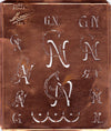www.knopfparadies.de - GN - Antike Stickschablone aus Kupferblech