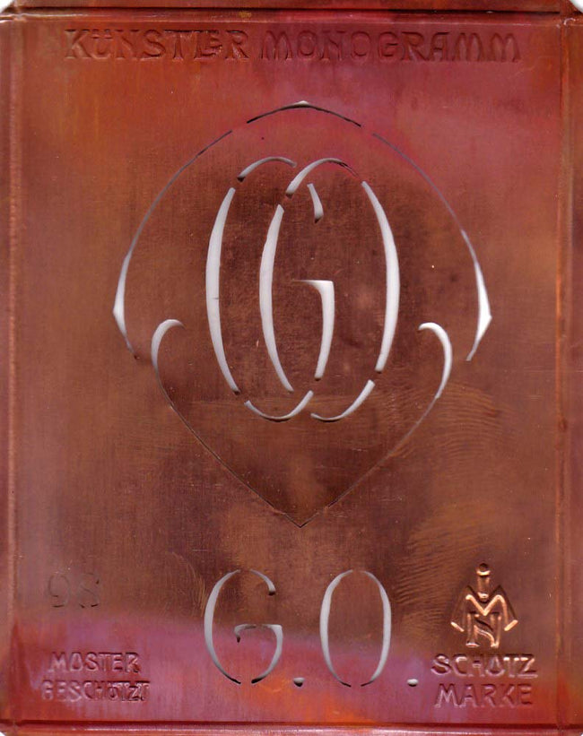 GO - Besondere Jugendstil Monogrammschablone