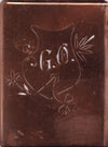 GO - Seltene Stickvorlage - Uralte Wäscheschablone mit Wappen - Medaillon