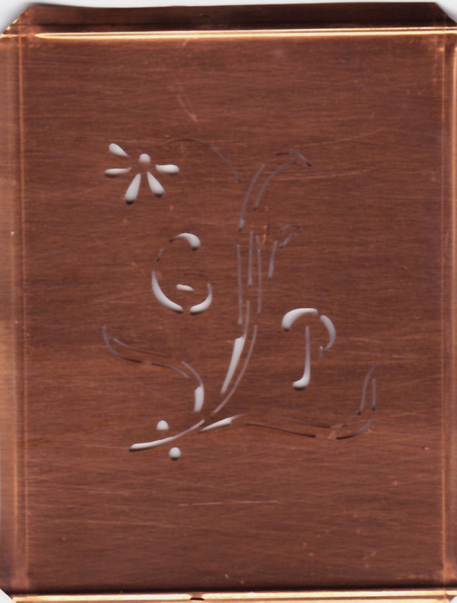 GP - Hübsche, verspielte Monogramm Schablone Blumenumrandung