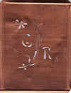 GR - Hübsche, verspielte Monogramm Schablone Blumenumrandung