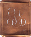 GS - Hübsche alte Kupfer Schablone mit 3 Monogramm-Ausführungen
