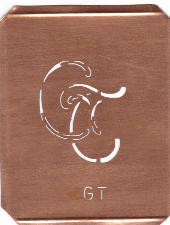 GT - 90 Jahre alte Stickschablone für hübsche Handarbeits Monogramme