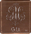 GU - Alte verschlungene zarte Stickschablone