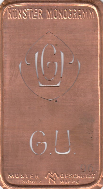 GU - Alte Jugendstil Stickschablone - Medaillon-Design