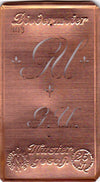 www.knopfparadies.de - GU - Alte Stickschablone mit 2 zarten Monogrammen