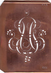 GU - Alte Monogramm Schablone mit Schnörkeln
