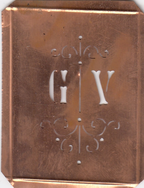 GV - Besonders hübsche alte Monogrammschablone