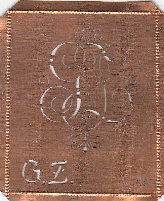 GZ - Alte verschlungene zarte Stickschablone