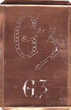 GZ - Interessante alte Kupfer-Schablone zum Sticken von Monogrammen