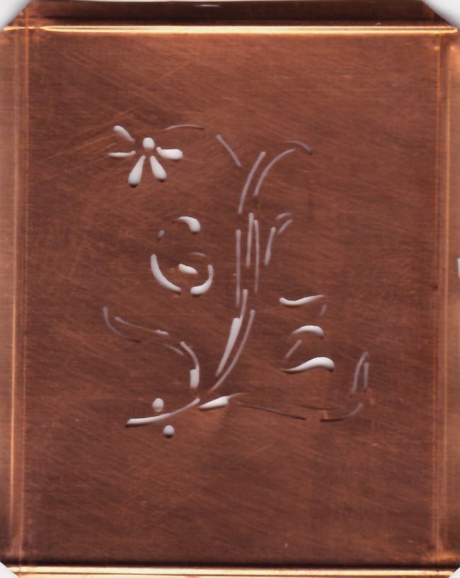 GZ - Hübsche, verspielte Monogramm Schablone Blumenumrandung