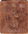 www.knopfparadies.de - HA - Antike Stickschablone aus Kupferblech