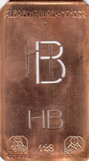 HB - Kleine Monogramm-Schablone in Jugendstil-Schrift