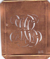 HB - Hübsche alte Kupfer Schablone mit 3 Monogramm-Ausführungen