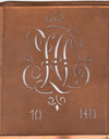 HD - Alte Monogrammschablone aus Kupfer