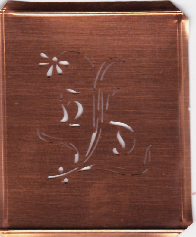HD - Hübsche, verspielte Monogramm Schablone Blumenumrandung